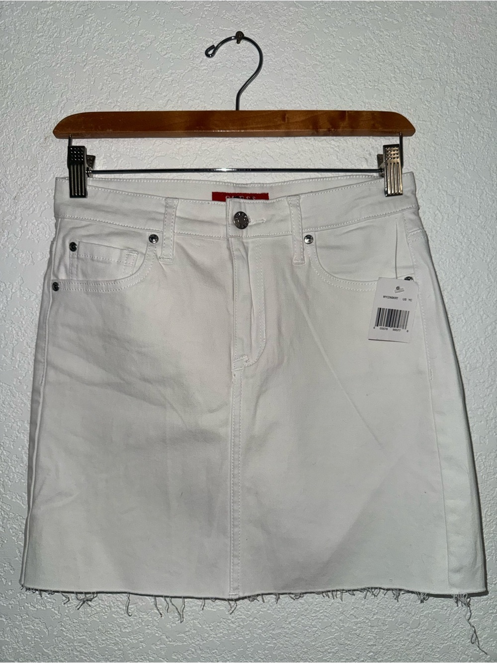 Guess White Denim Mini Skirt